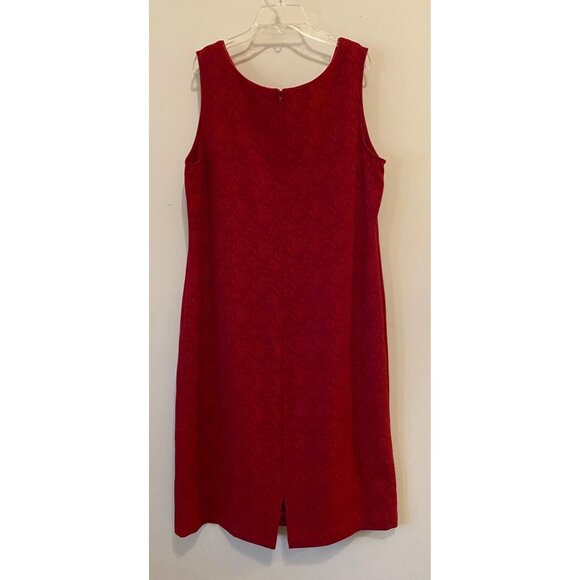 Miss Dorby Red Brocade 2-Piece Sleeveless Dress & Jacket Set Size 12 - Picture 4 of 16